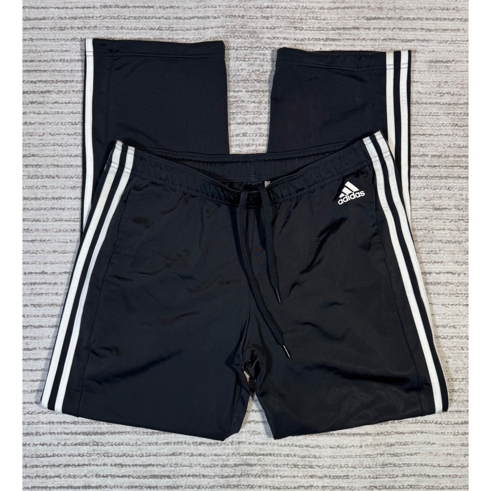 Adidas Mens Essentials 3-Stripe Track Pants Black White Large Straight Leg L